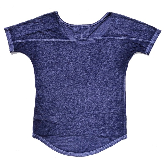 Arizona Jean Co T-Shirt Women Size S navy blue Burnout Short Sleeve Scoop Neck - Picture 2 of 4